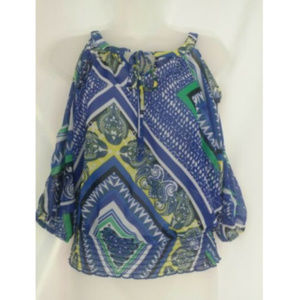 🌴3/$20 Iz Byer Women's Blue Cold Shoulder Top